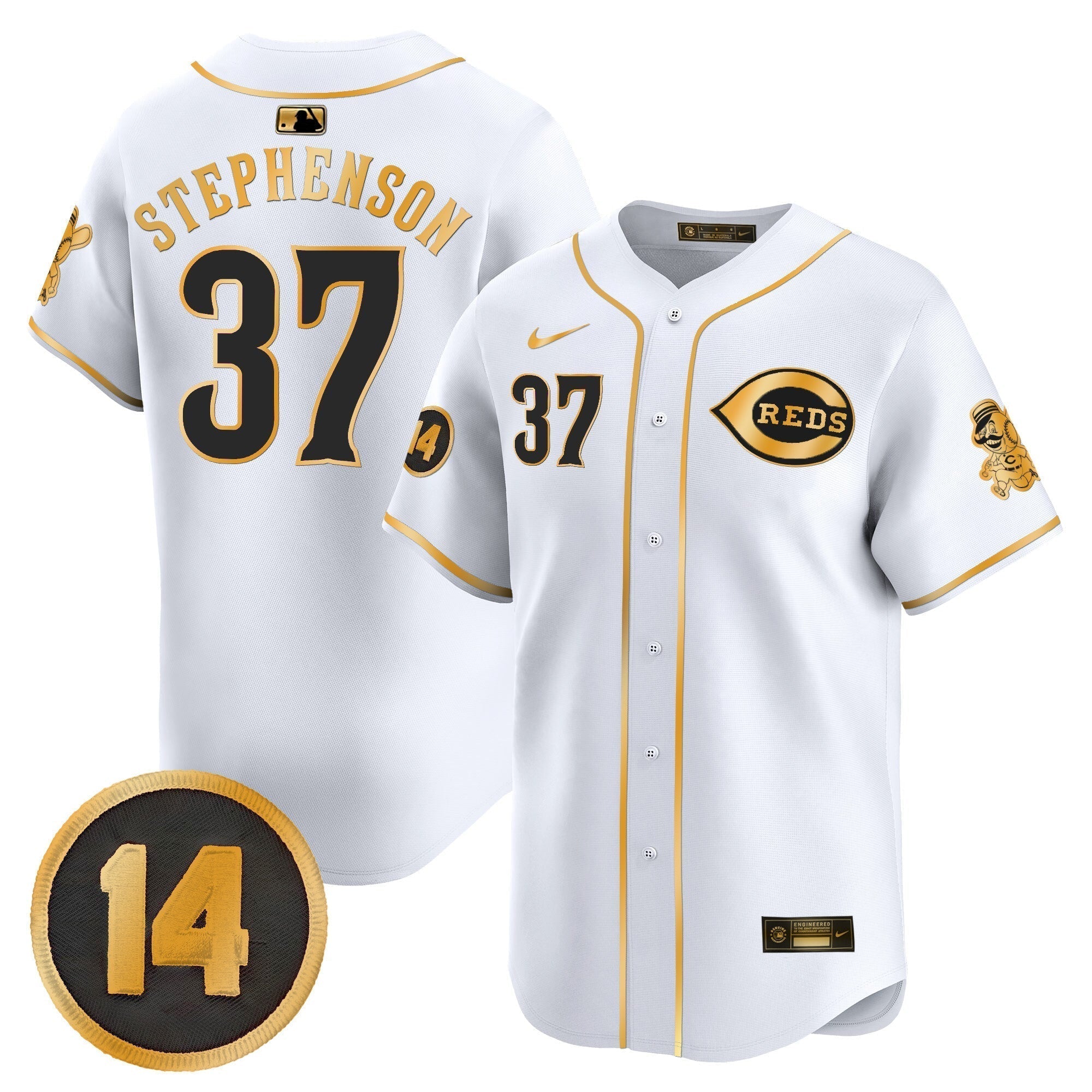 CIN Pete Rose Patch Vapor Premier Limited Jersey - Stitched