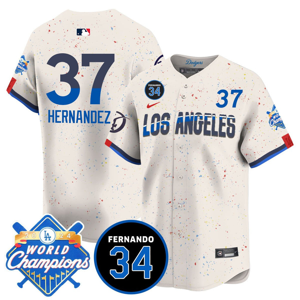 LA Dodgers - World Series Champions 2024/Fernando Valenzuela Memorial Jersey - Stitched