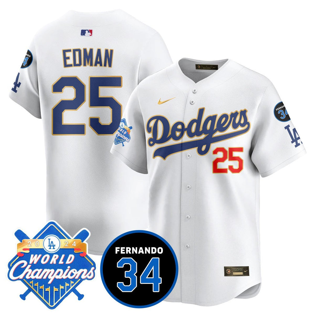 LA Dodgers - World Series Champions 2024/Fernando Valenzuela Memorial Jersey - Stitched