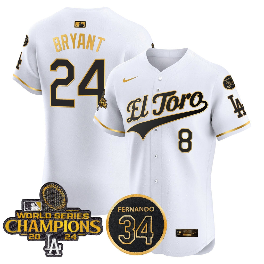 Dodgers El Toro 2024 World Series Champions Patch Vapor Premier Elite Jersey - Stitched
