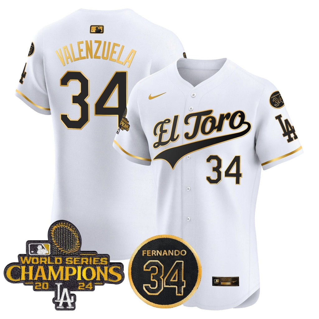 Dodgers El Toro 2024 World Series Champions Patch Vapor Premier Elite Jersey - Stitched