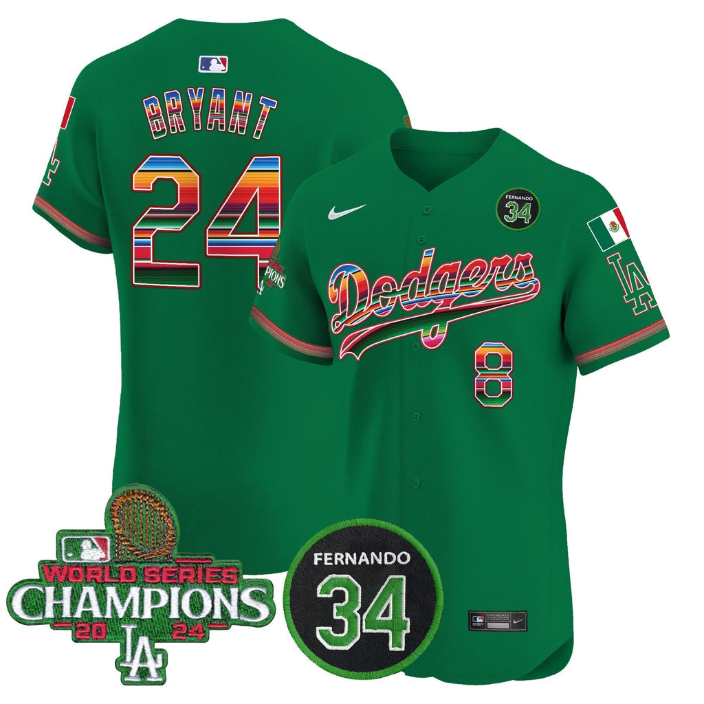 Dodgers Mexico 2024 World Series Champions Vapor Premier Elite Jersey V2 - Stitched