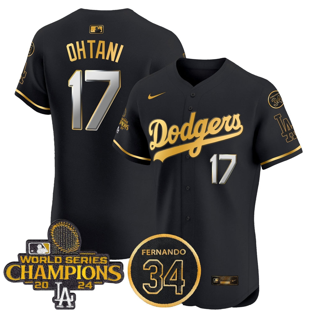 Dodgers 2024 World Series Champions Patch Vapor Premier Elite Jersey V2 - Stitched