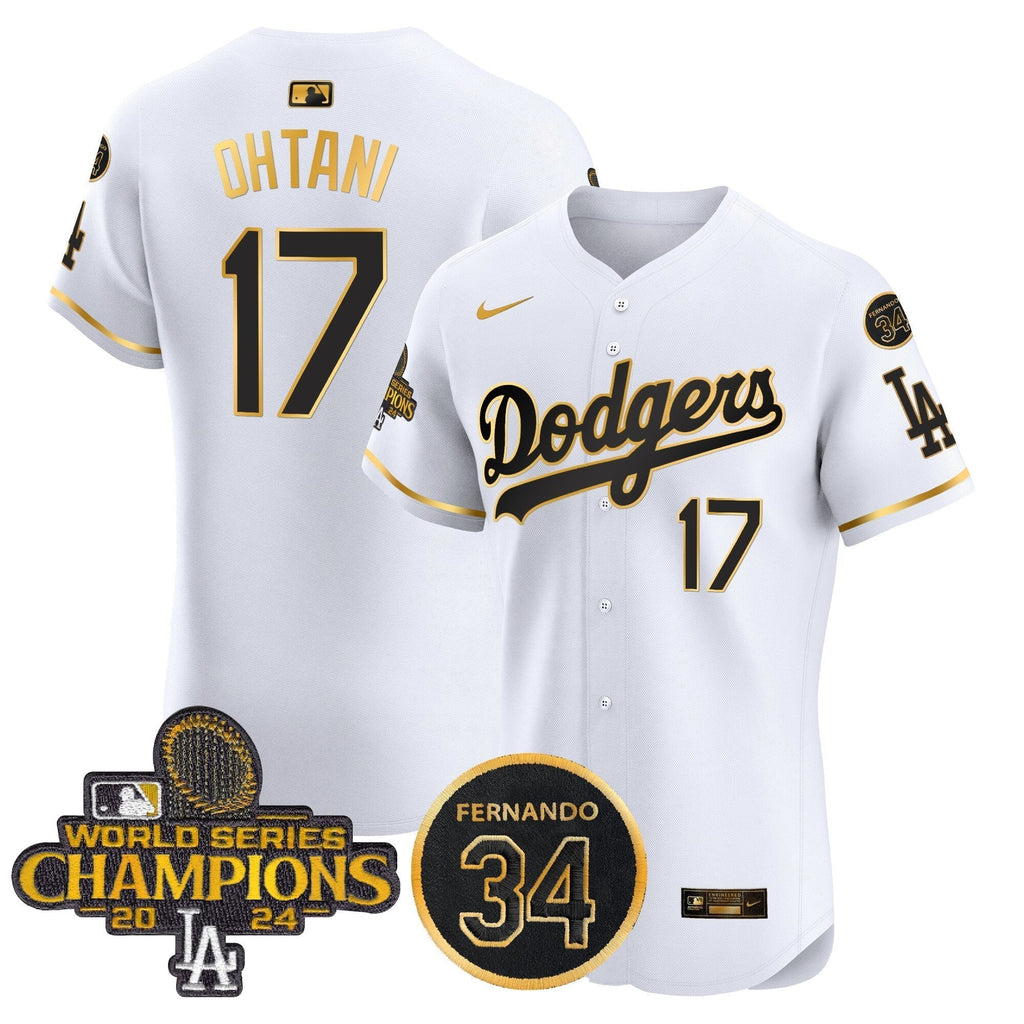 Dodgers 2024 World Series Champions Patch Vapor Premier Elite Jersey V2 - Stitched