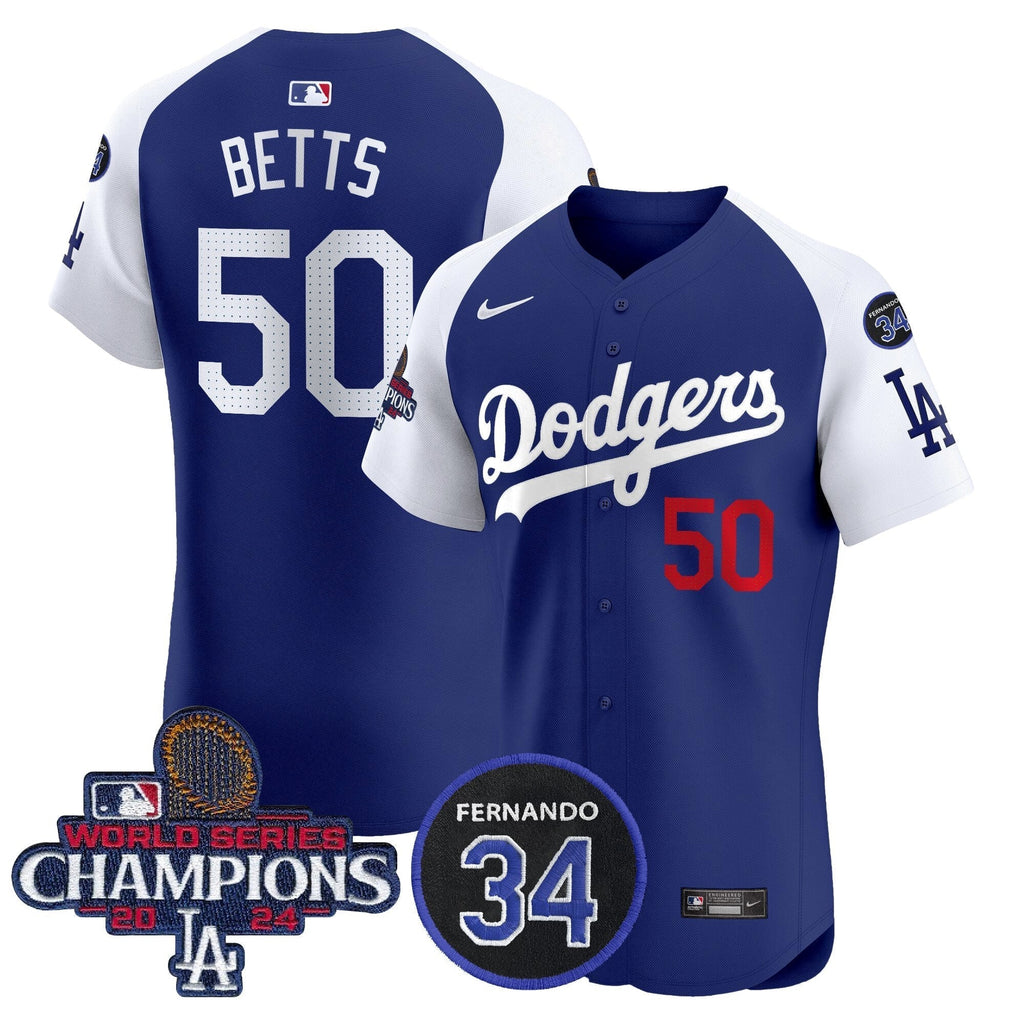 Dodgers 2024 World Series Champions Patch Vapor Premier Elite Jersey V2 - Stitched
