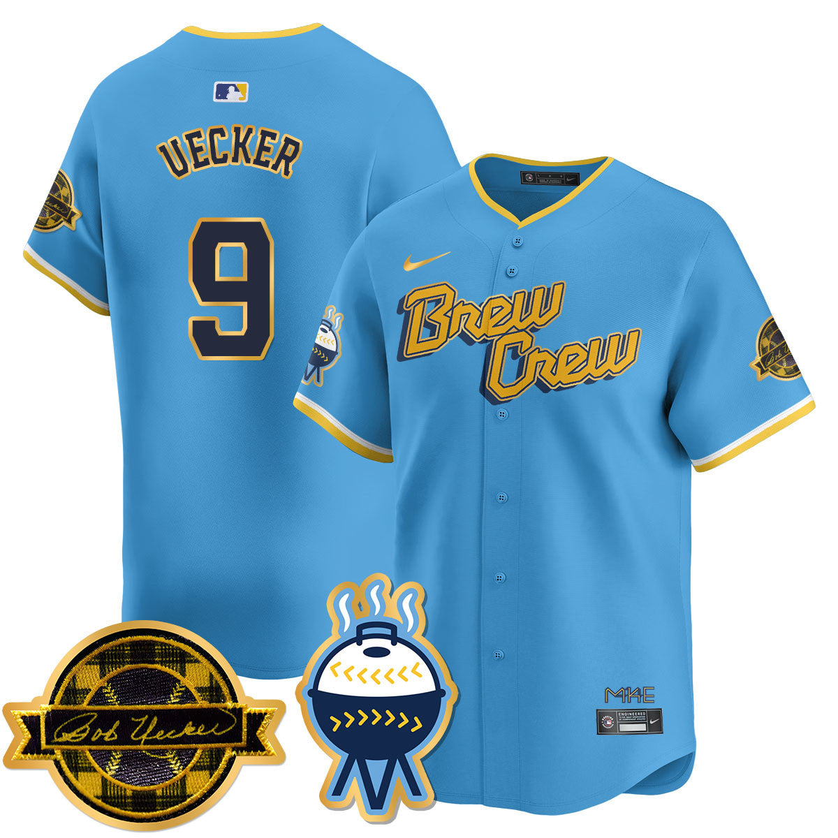 MIL 2025 Limited Gold Jersey - Bob Uecker Patch - Stitched
