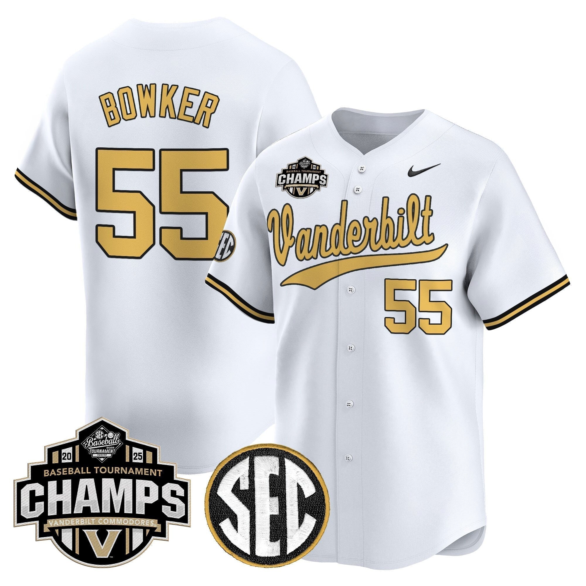 Vanderbilt Commodores 2025 SEC Conference Tournament Champions Vapor Premier Limited Jersey - Stitched
