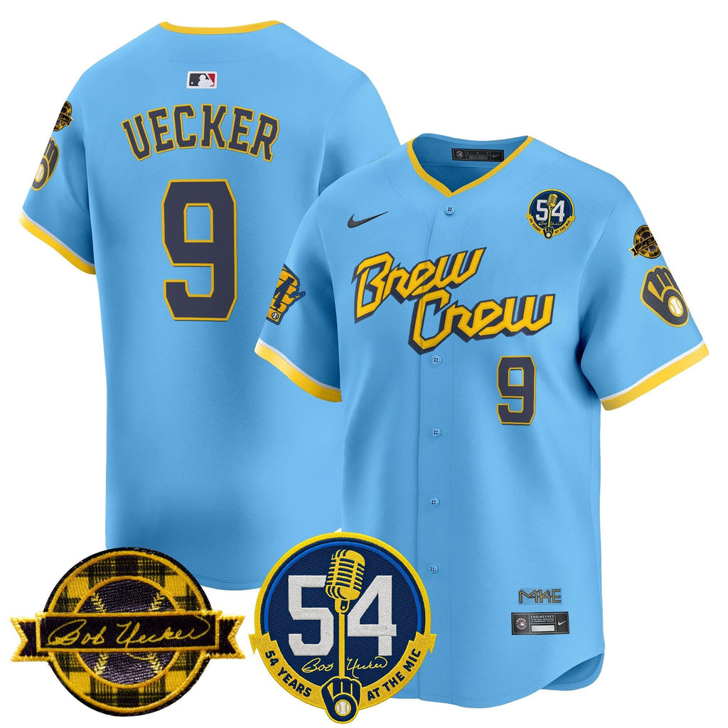 MIL 'Bob Uecker - 54 Seasons for Brewers' City Connect Jersey - Stitched