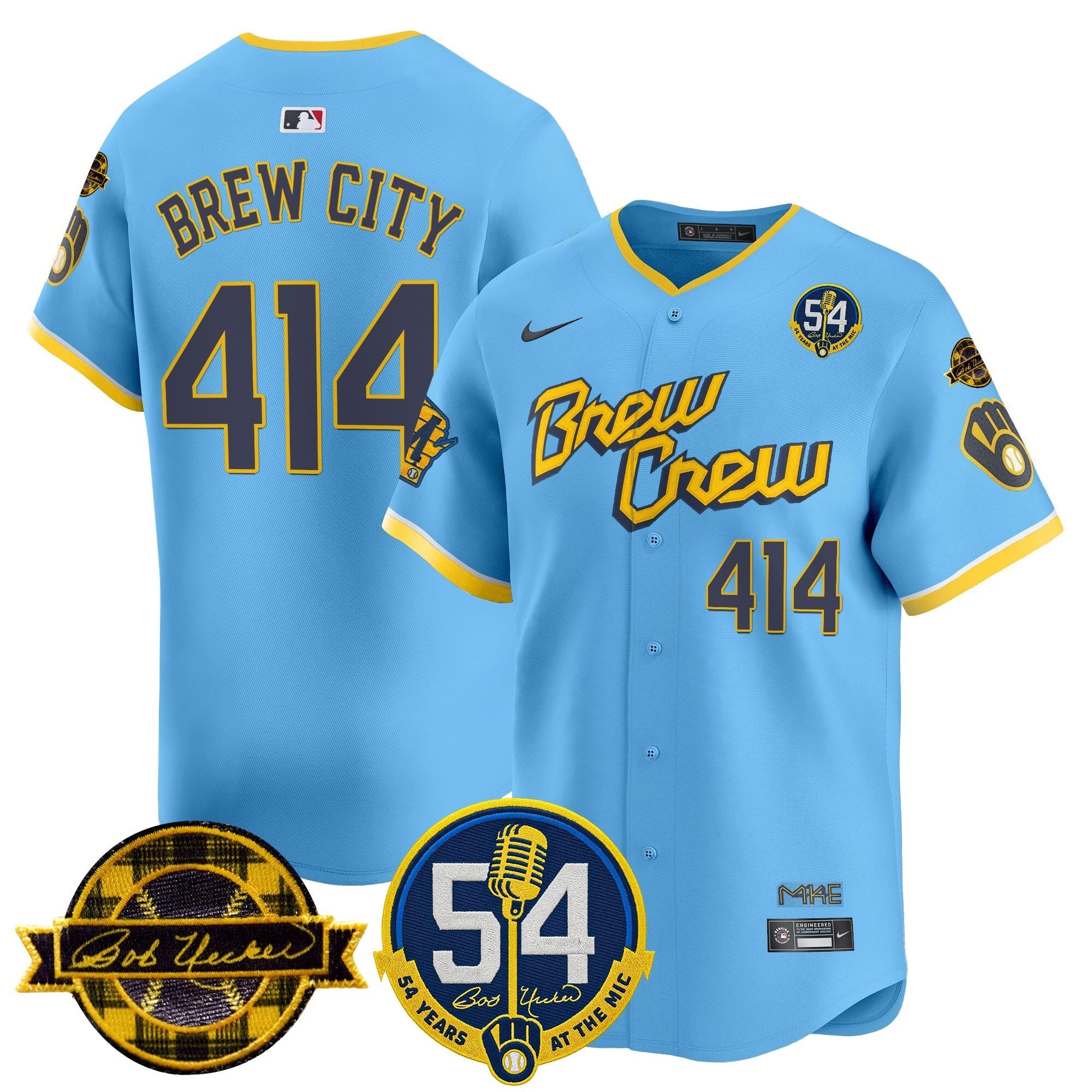MIL 'Bob Uecker - 54 Seasons for Brewers' Vapor Premier Limited Jersey - Stitched