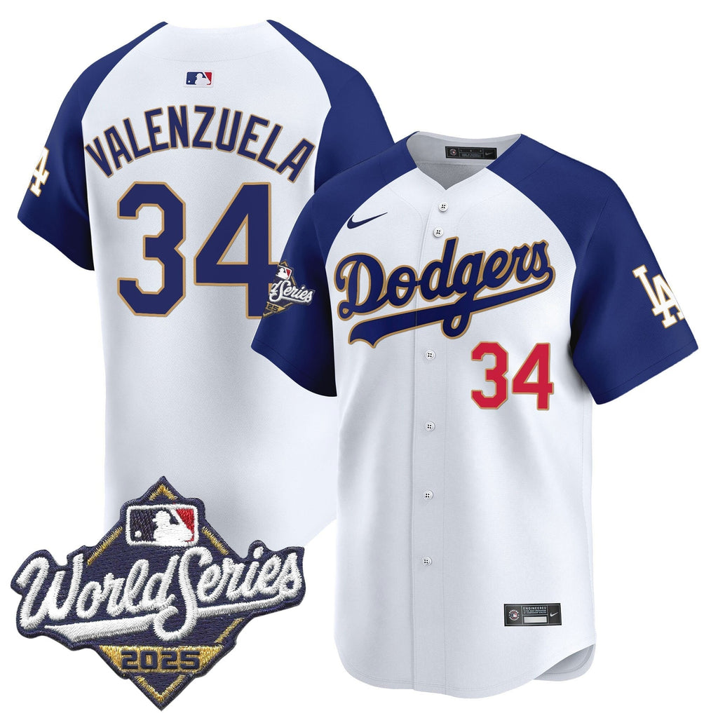Dodgers 2025 World Series Gold Trim Vapor Premier Limited Jersey - Stitched