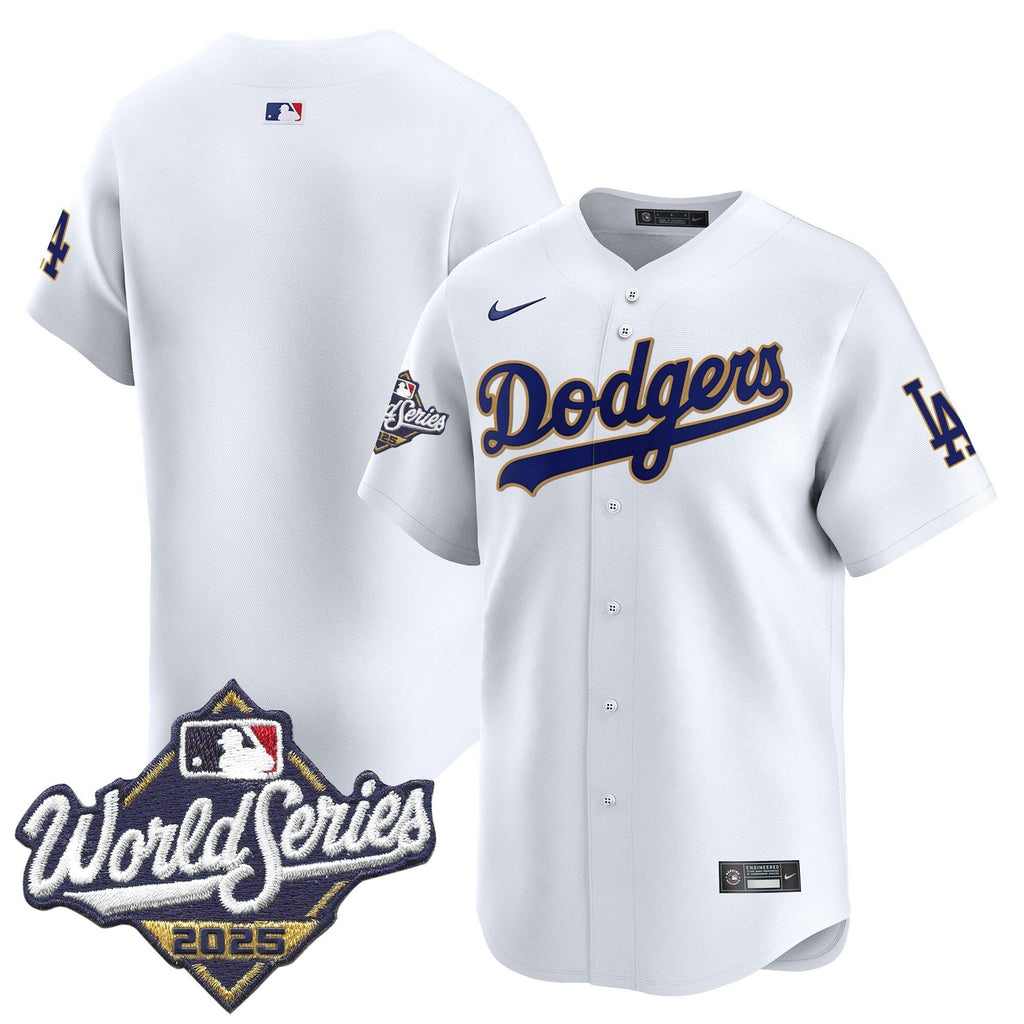 Dodgers 2025 World Series Gold Trim Vapor Premier Limited Jersey - Stitched