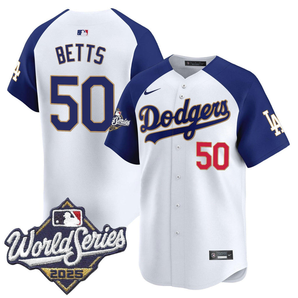 Dodgers 2025 World Series Gold Trim Vapor Premier Limited Jersey - Stitched