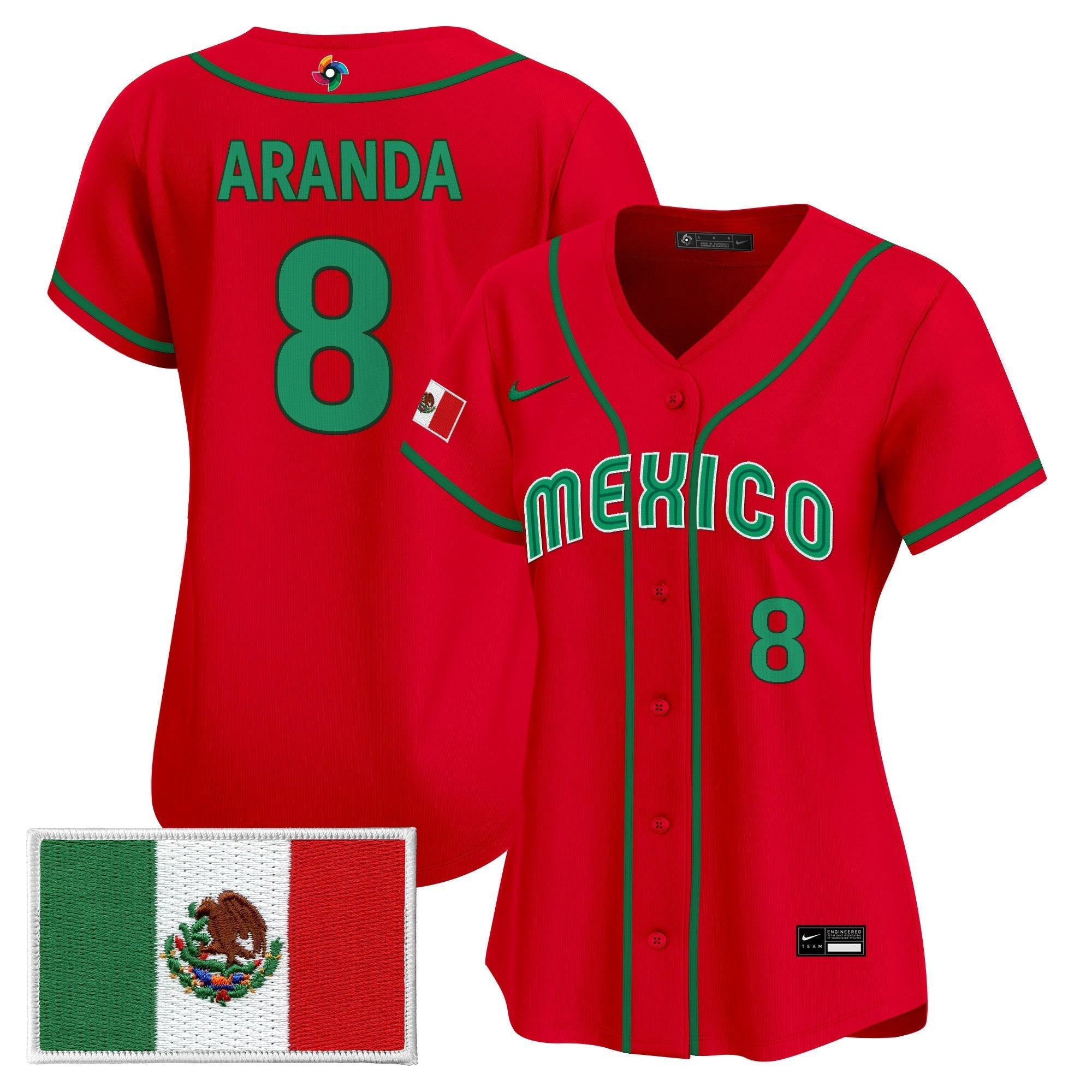 Women's Team Mexico World Baseball Classic Vapor Premier Jersey - 2026 Roster - Stitched