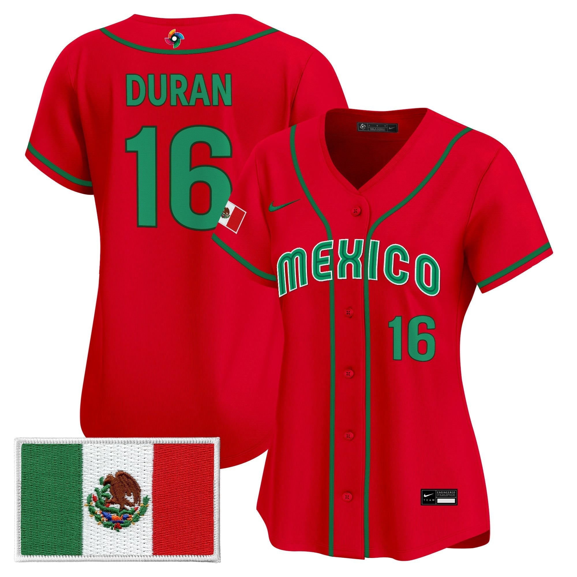 Women's Team Mexico World Baseball Classic Vapor Premier Jersey - 2026 Roster - Stitched