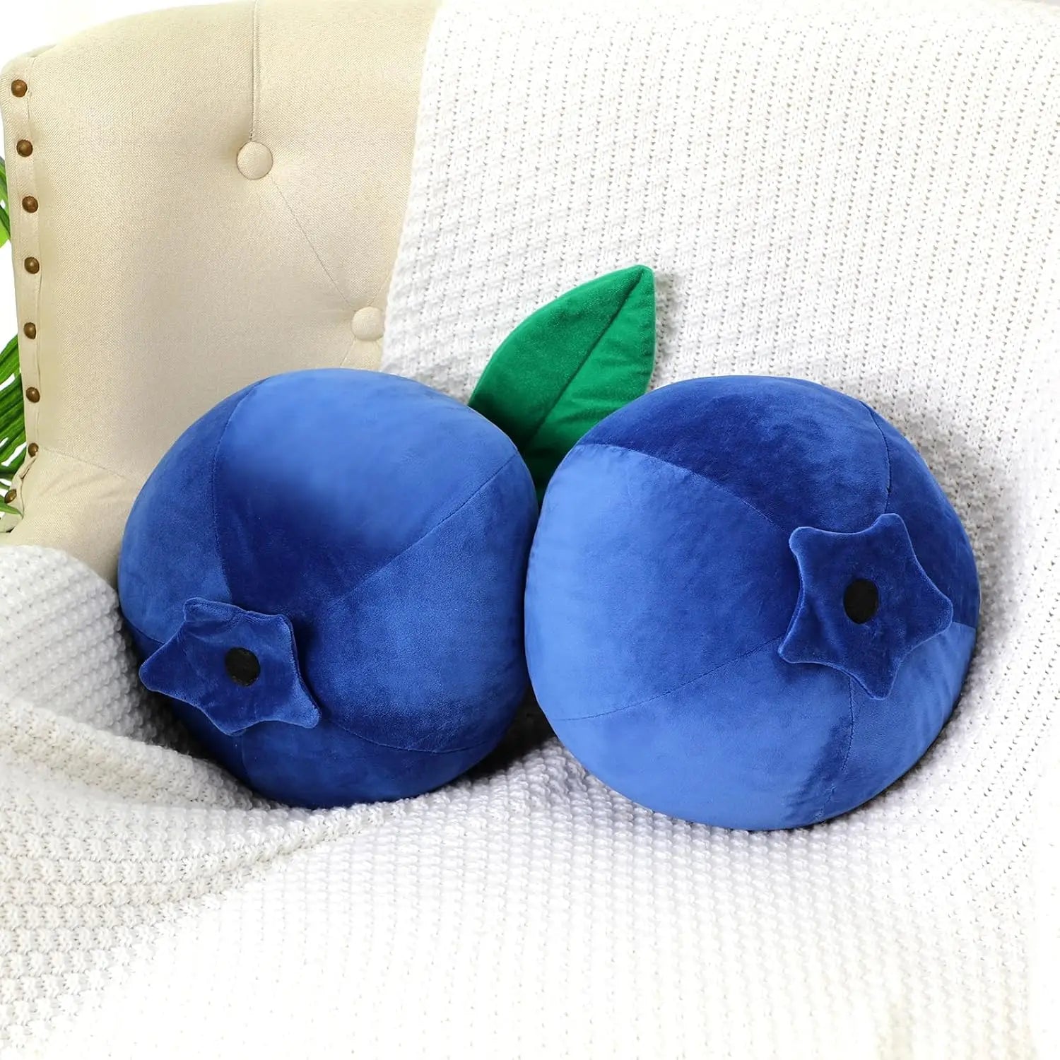 Cute Blueberry Plush Pillow Soft Hugging Fruit Decor Gift for Home