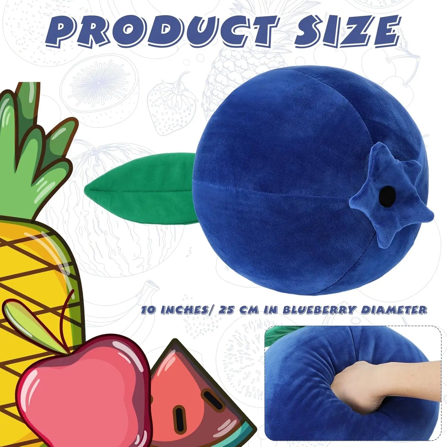 Cute Blueberry Plush Pillow Soft Hugging Fruit Decor Gift for Home