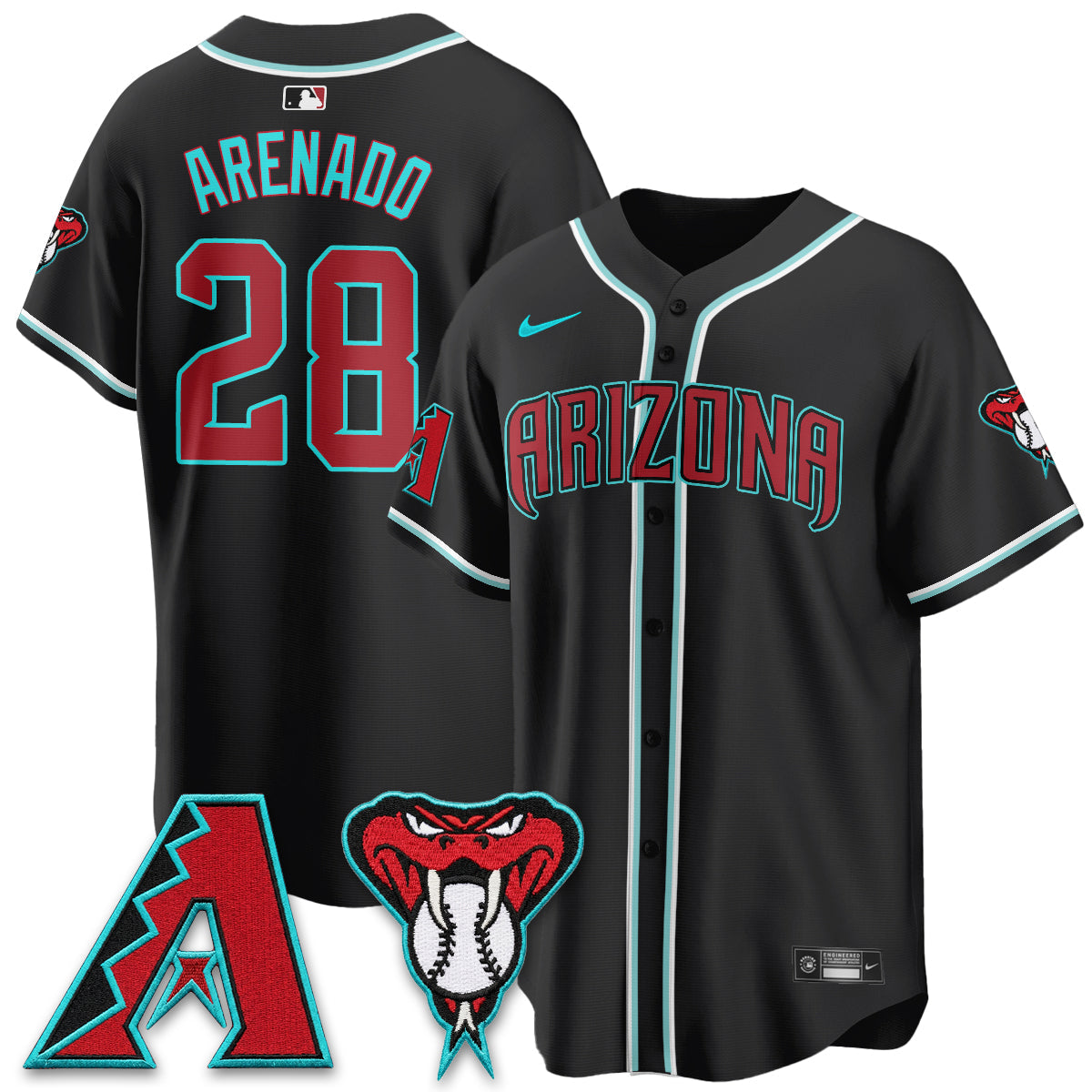 ARI Black Out Style Vapor Premier Limited Jersey - All Stitched