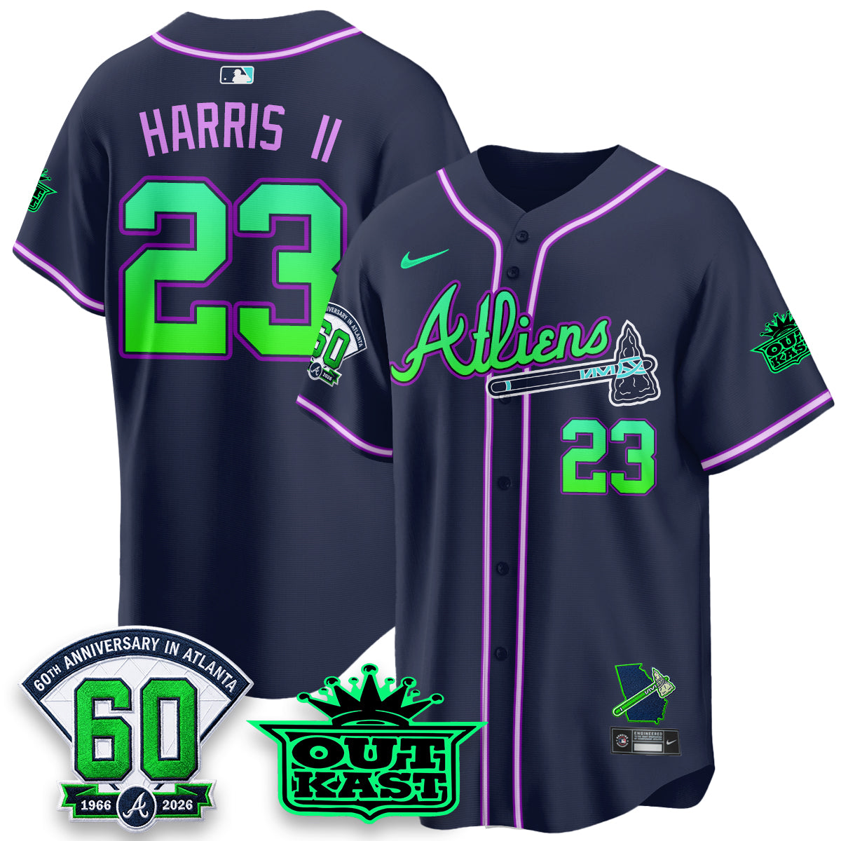 ATL x Atliens Cool Base Galaxy Version Jersey - Stitched (44)