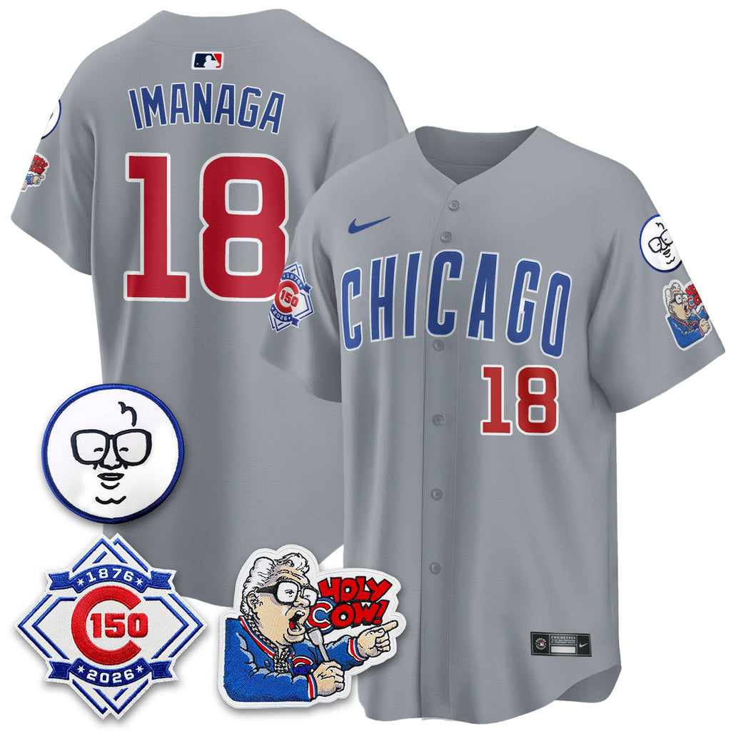 CHC 150th Anniversary Harry Caray Holy Cow Limited Navy Jersey - Stitched V2