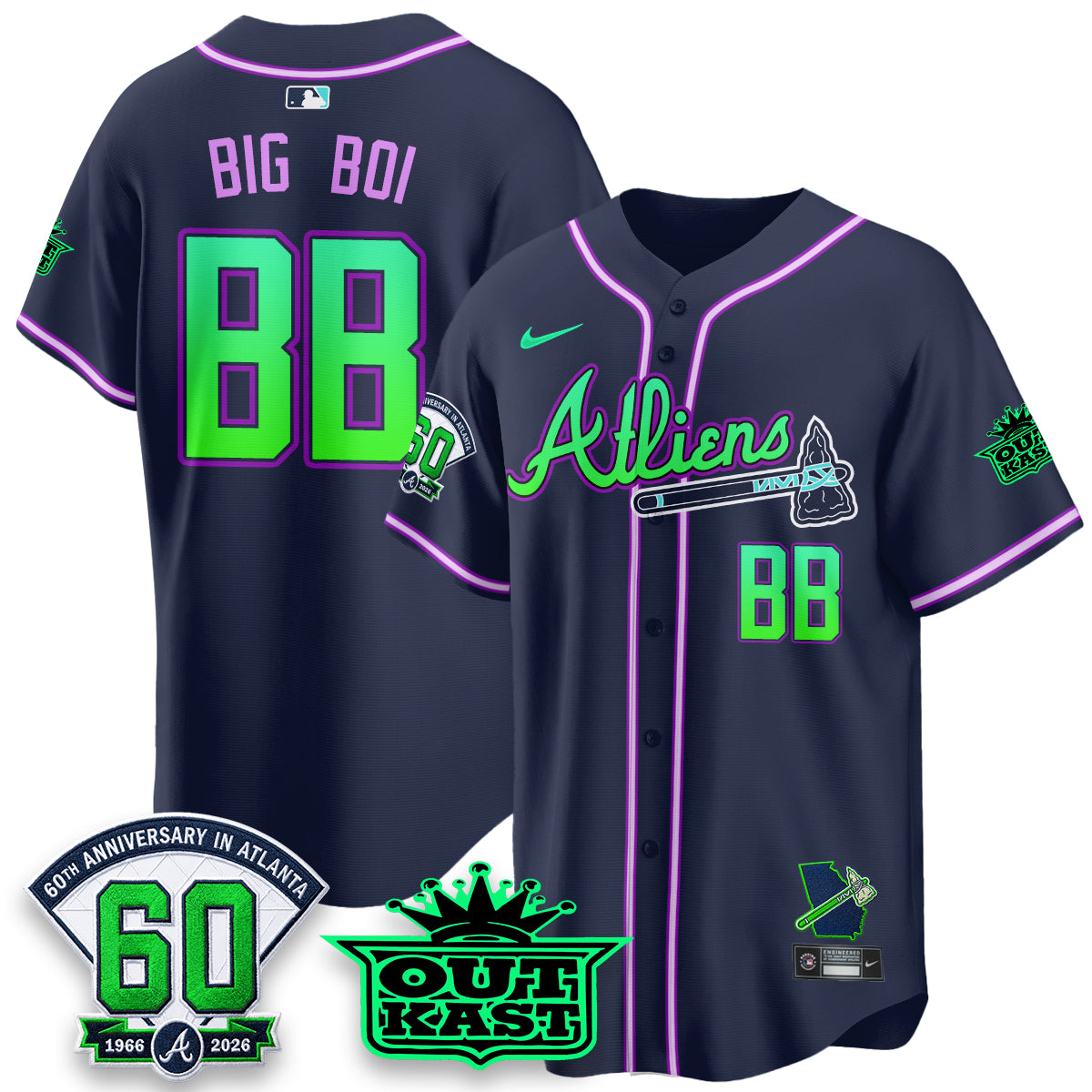 ATL x Atliens Cool Base Galaxy Version Jersey - Stitched (44)