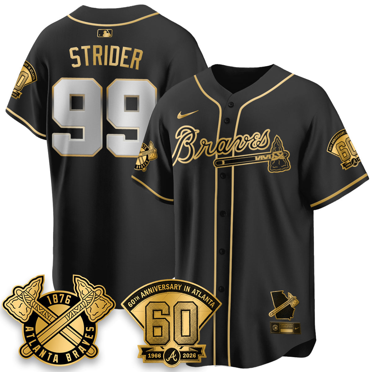 ATL 60th Anniversary Gold Edition Vapor Limited Jersey - Stitched