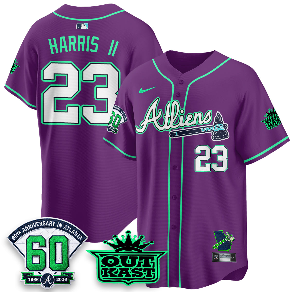 ATL x Atliens Cool Base Galaxy Version Jersey - Stitched (44)