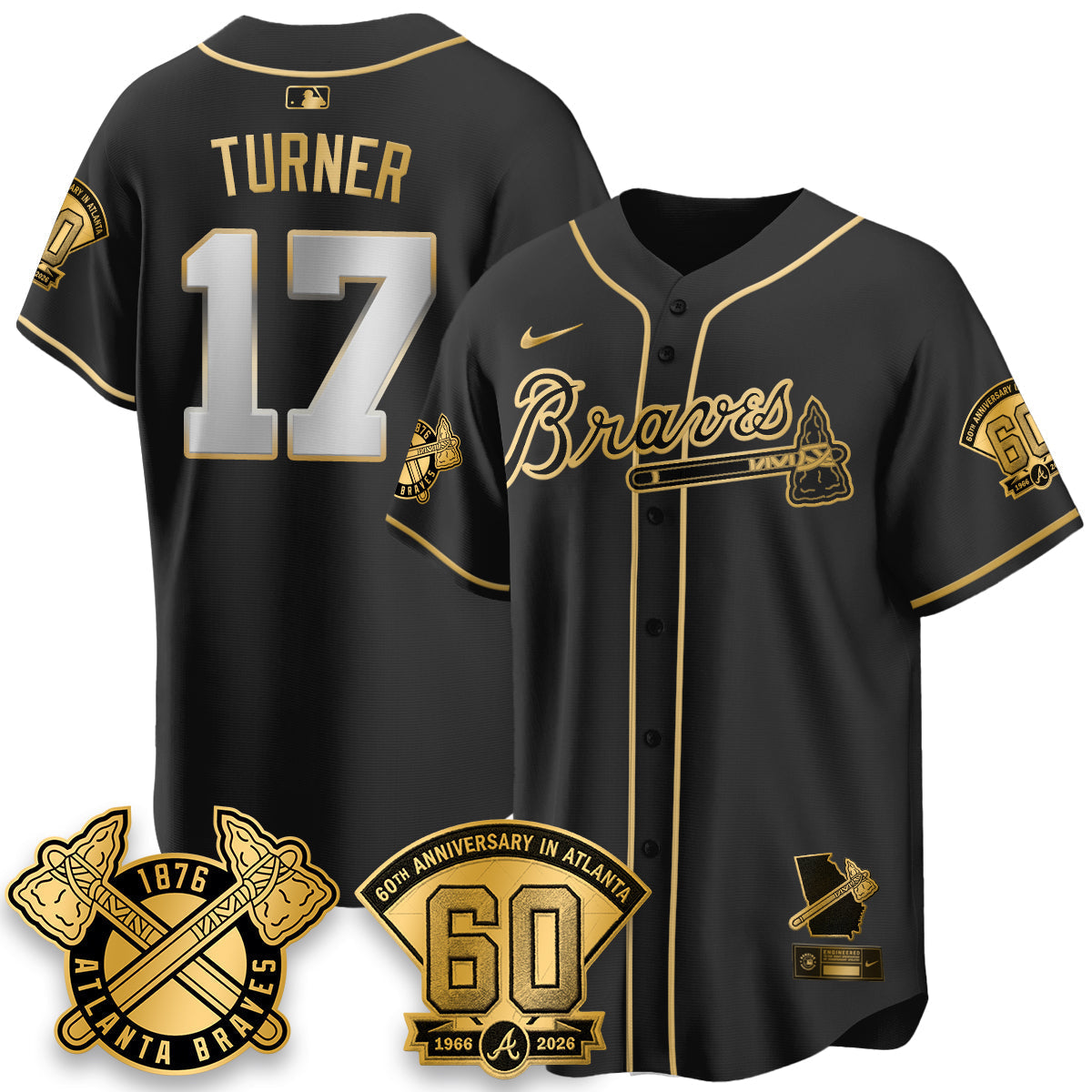 ATL 60th Anniversary Gold Edition Vapor Limited Jersey - Stitched