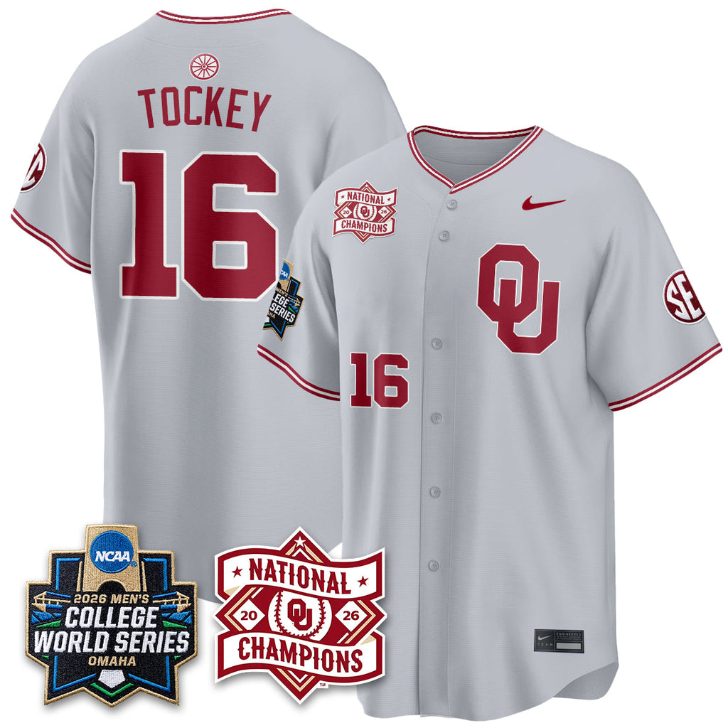 OU 2026 NCAA Baseball College World Series Champions Vapor White Jersey - Stitched