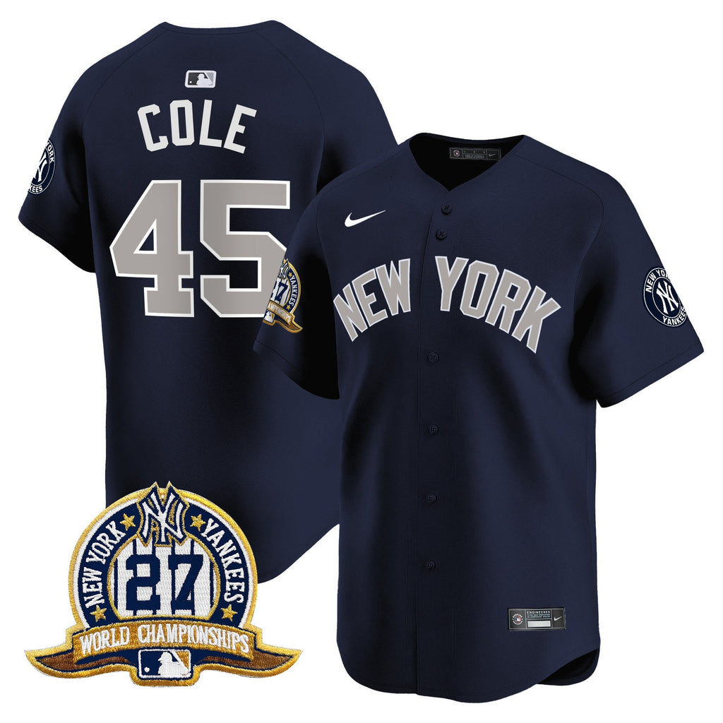 NYY 27 Time Champions Patch Vapor Premier Limited Jersey - Stitched