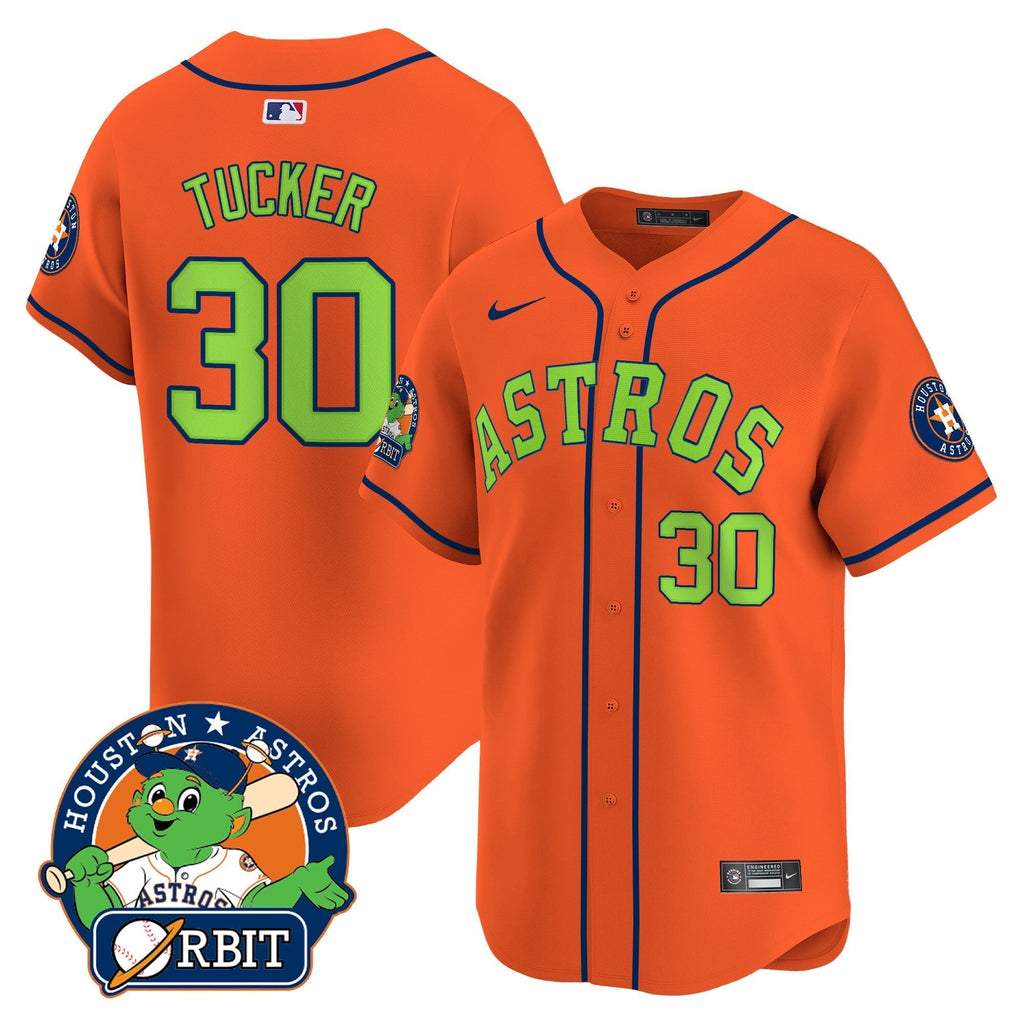 Astros Orbit Patch Vapor Premier Limited Jersey V2 - Stitched